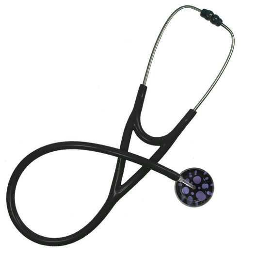 UltraScope Single Stethoscope Polka Dots Black and Purple