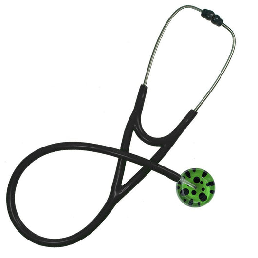 UltraScope Single Stethoscope Polka Dots Black and Light Green