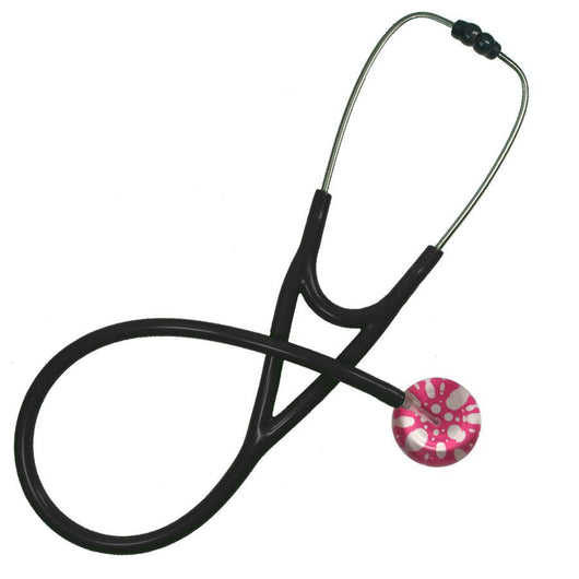 UltraScope Single Stethoscope Polka Dots White and Hot Pink