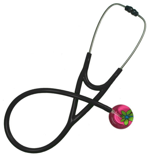 UltraScope Single Stethoscope Abstract Daisy Hot Pink and Light Green