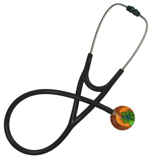 UltraScope Single Stethoscope Abstract Daisy Orange and Light Green