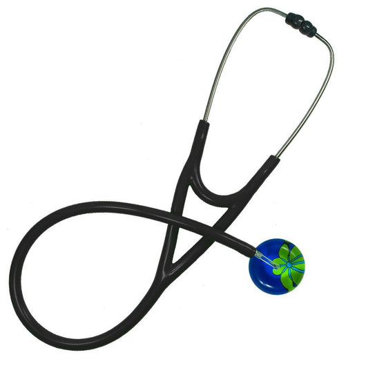 UltraScope Single Stethoscope Abstract Daisy Royal Blue and Light Green