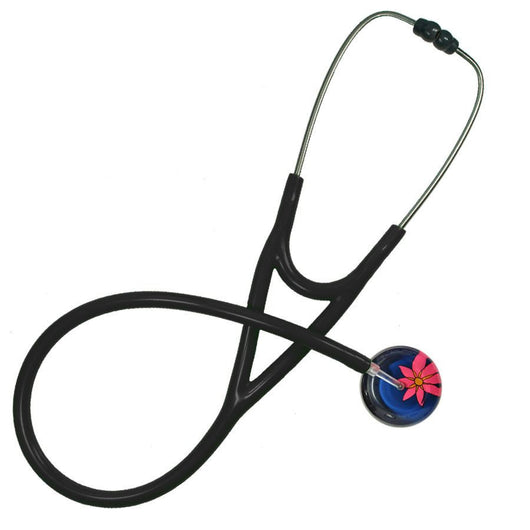 UltraScope Single Stethoscope Abstract Daisy Navy Blue and Hot Pink