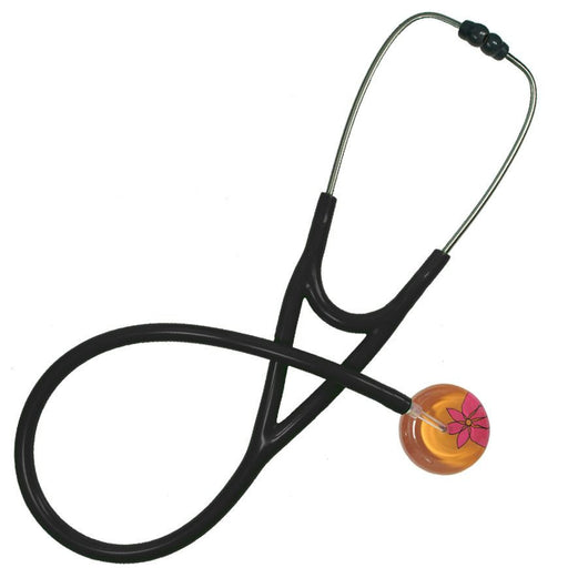 UltraScope Single Stethoscope Abstract Daisy Orange and Hot Pink