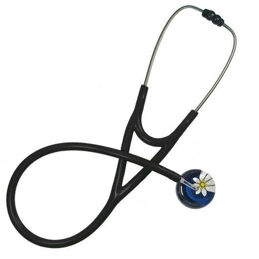 UltraScope Single Stethoscope Abstract Daisy Navy Blue and White