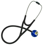 UltraScope Single Stethoscope Abstract Daisy Royal Blue and White