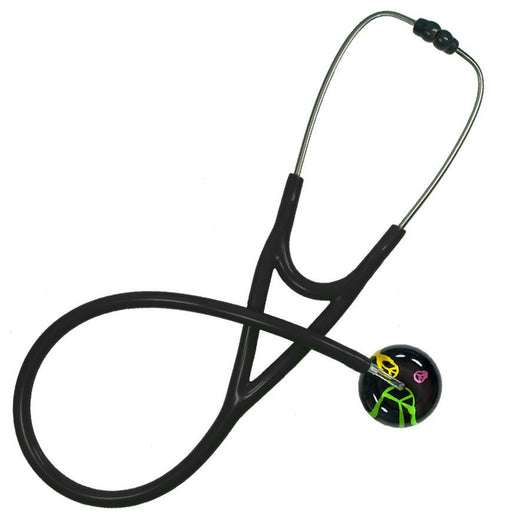 UltraScope Single Stethoscope Peace Signs Black
